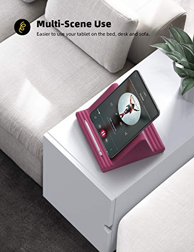 Lamicall Tablet Pillow Stand iPad Bed Soft Holder for Lap 6 Viewing Angles - color: Purplish Red