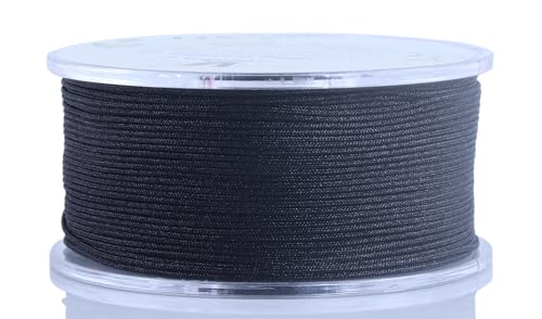 KONMAY 0.8mm Black Nylon Bracelet String with Dispenser,130 Yards Braided Nylon Satin Cord for Jewelry Making, Beading, Necklace, Handicrafts, Wind Chime, Kumihimo, Macramé - color: Black, size: Braided 0.8mm