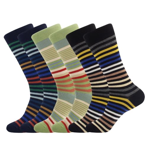 Feetalk Odor Resistant Dress Socks for Men Cotton Business Crew Socks Patterned Socks Funny - color: Color S, size: 6-8.5