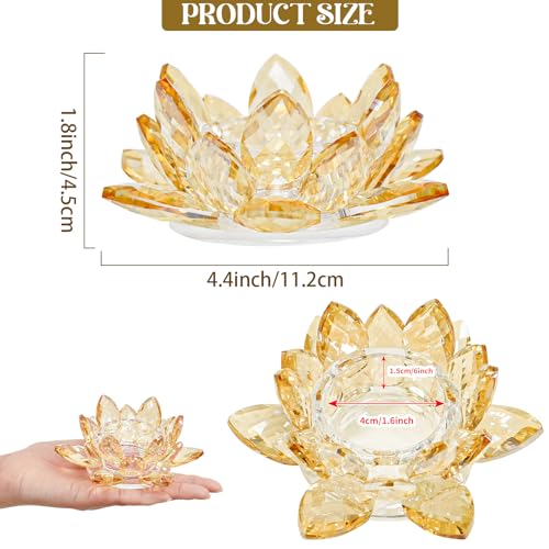 Crystal Lotus Jewelry Tray, 4.3" Floral Trinket Dish for Rings Earrings, Decorative Vanity Dresser Nightstand Organizer, Elegant Gift for Women(Gold) - size: 4.4"(w) - Gold