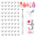 Modelones 150pcs Nail Sponges for Ombre with Grabbing Pen - color: White