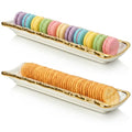 SOUJOY 2 Pack Ceramic Cracker Tray, Elegant Platter for Party Display Food