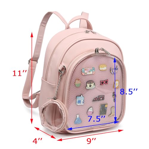 Aesthetic Kawaii Ita Backpack Pin Display Cute Purse For Anime Pins - color: Pink