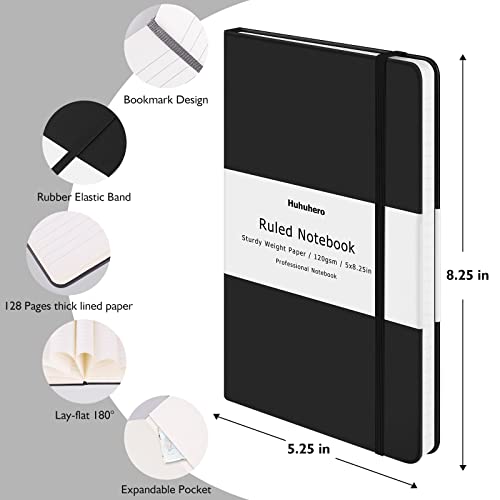 10 Pack Lined Notebook Journals for Writing, Ruled 5.25"×8.25", Navy Blue - color: Navy Blue, size: 10
