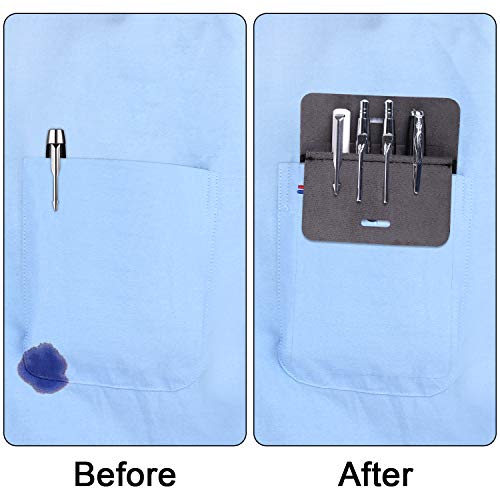 Wisdompro Pocket Protector, 3 Pack PU Leather Heavy Duty Pen Holder Pouch - color: Black