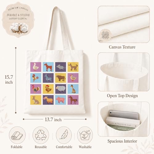 Funny Canvas Tote Bag, Reusable Shoulder Grocery Bag, Holiday Gift Bags for Friends, 13.7x15.7 inch - color: Style 02