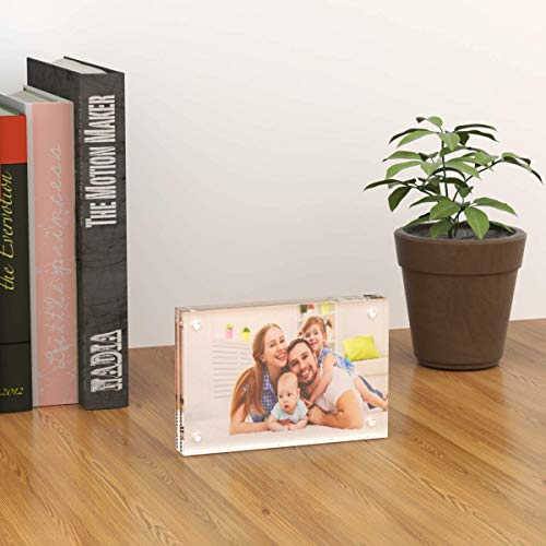 AITEE 4x6 Acrylic Picture Frames 3 Pack, Clear Picture Frames，20% Thicker - size: 4x6