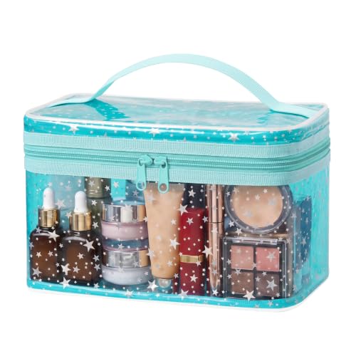 Star Clear Makeup Bag, Waterproof Travel Cosmetic Bag Toiletry bag,Blue - color: Blue