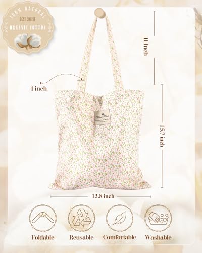 Miss Adola Aesthetic Buckle Tote Bag for Women - color: Pk White Flowers