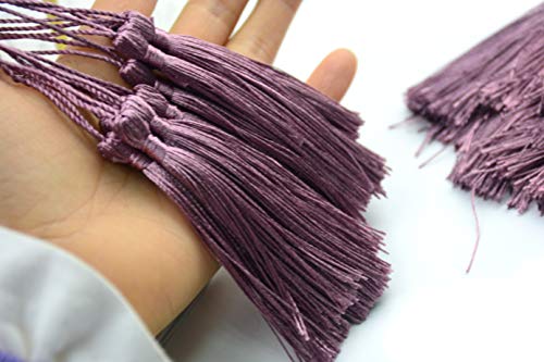100Pcs 5 Inch Silky Bookmark Tassels for Jewelry, Souvenir(45 Purple) - color: #45