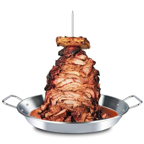 Vertical Skewer Pan Gyro Pan Spit Shawarma Pan Stand with Skewer for oven - size: With 13 " Base Pan& 3 Skewers