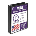 Samsill Durable1 Inch Mini 3 Ring Binder, Round Ring Binder, Holds 5.5 x 8.5 Inch Documents, Customizable Cover, 1" View, Single, Black - color: Black, size: 1" View, style: Single