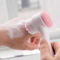 1pc Double-Sided Facial Cleansing Brush Deep Pore Exfoliation Silicone and Soft Bristles Skincare Toolm, Pink