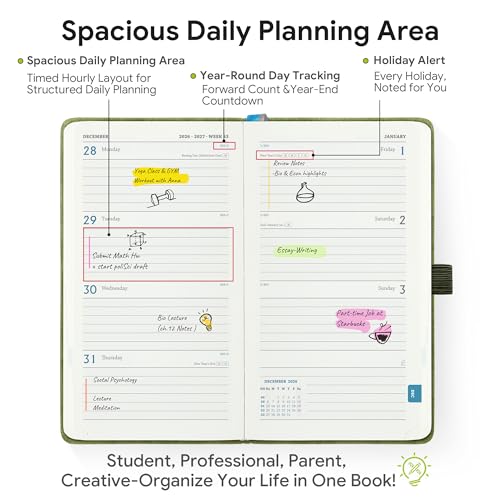 2026-2027 Weekly and Monthly Planner (Jul.2026–Dec.2027) - color: Pink, size: Pocket-6.5" x 3.75"