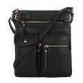 SG SUGU Katie Lightweight Medium Crossbody Bag Shoulder Bag with Multi Pocket for Women - color: Black