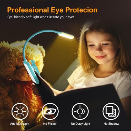Gritin 9 LED Rechargeable Book Light for Reading in Bed - color: Blue