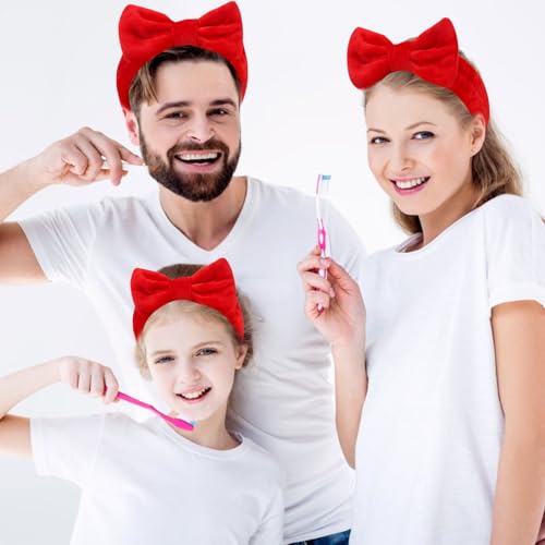 10 Pack Red Valentine Soft Spa Headbands Bulk for Women Girls - color: Red