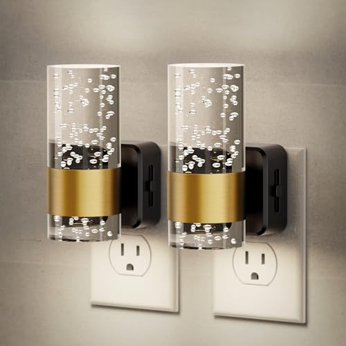 JandCase Night Light, Night Lights Plug into Wall, 2 Pack Dimmable LED - color: Gold-5000K, size: 2 Pack