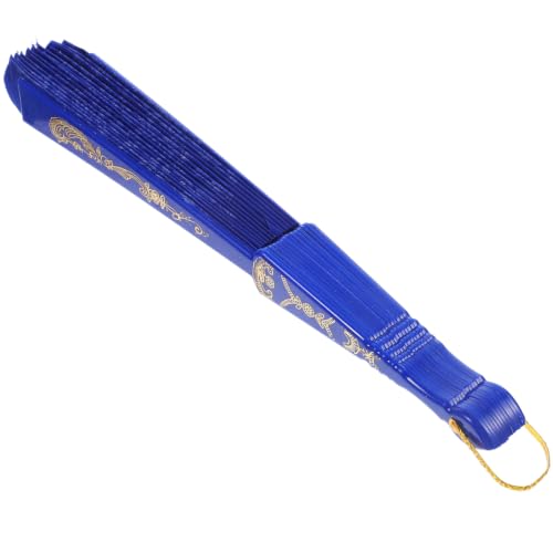 Chinese Style Folding Fan Blue for Weddings Festival Performance Decor - color: Blue