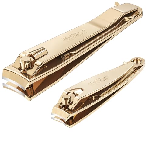 firiKer Nail Clippers with Nail File,Fingernail Clipper,Toe Nail Clippers - color: Light Gold