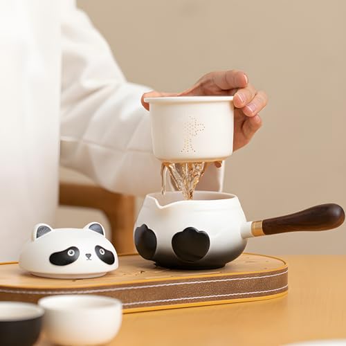 TBACW Chinese Gongfu Travel Tea Set (Panda Design) - color: Panda 1 Pot 2 Cups