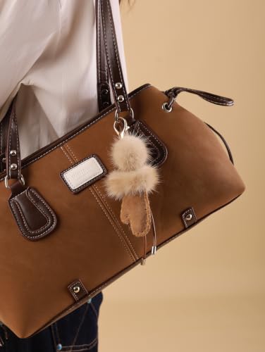 MINACHI Boho Mini Mitten Charm with Pompom Keychain - color: Keychain -Key.001
