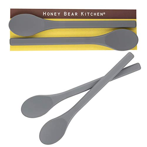 Honey Bear Kitchen Silicone Stirring Spoon (Set of 2, Stone Grey) for Coffee & Tea - color: Stone Gray