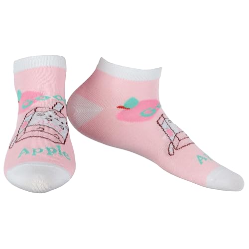 Culture Fly Pusheen Cat Socks Women's Pastel Snack Time 5-Pair Ankle Sock OSFM