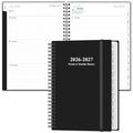 Planner 2026-2027 - A5 Weekly & Monthly Planner Spiral Bound, July 2026 - June 2027, with Flexible Cover, Tabs, Inner Pocket, 6.4" x 8.5", Black - color: Black, size: 6.4" x 8.5"