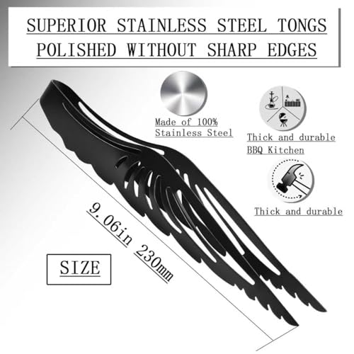 9 Inch Heat Resistant Coal Tongs - Professional Hookah Charcoal Tong with Anti-Slip Handle for Shisha, BBQ and Fireplace Use (butterfly Tongs 9") - size: butterfly Tongs 9"