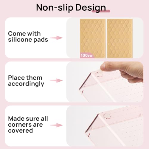 Vtopmart 25 Pack Plastic Drawer Organizers with Anti-slip Rubber Pads - color: Transparent Rose Gold