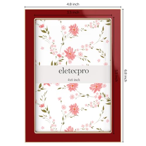 eletecpro 4x6 Enamel Picture Frame with Real Glass Cover, Red, 2-Pack - color: Red, size: 4x6
