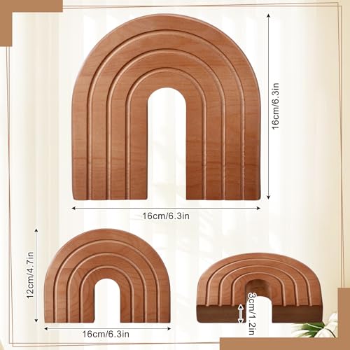 DoubleFill Set of 2 Wooden Rainbow Arch Boho Shelf Decor for Table