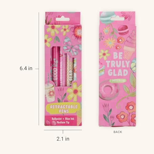 Christian Art Gifts 5 Piece Ballpoint Pen Set, Pink Floral - color: Be Glad/Pink Floral