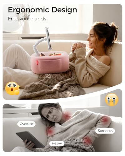 LULULOOK Tablet Pillow Stand for Kindle/iPad, Kindle Holder for Bed, Pink - color: Snug Pink