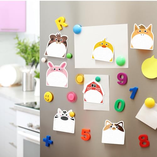 Yinder 24 Pads Farm Animal Sticky Notes, Kawaii Memo Self Adhesive - color: Multicolor, size: Vivid Animals