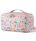 Aveniee Travel Makeup Bag for Women, Large Cosmetic Organizer with Open-Flat Design, Clear Divider & Handle - Waterproof PU Leather Toiletry Case, Cat Pattern - style: Sunshine Kitty