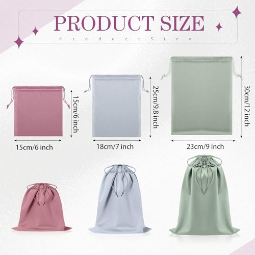 20 Pcs Satin Game Storage Bags for Women Men, S,M,L, Morandi Color - color: Morandi Color, size: S,M,L