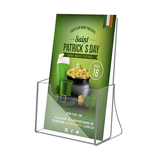 NIUBEE 6 Pack 8.5'' x 5.5'' Acrylic Bi-fold Brochure Holder,Clear Plastic Counter top Flyer Organizers - size: 8.5" x 5.5", style: 6 Pack
