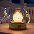 WANIDEA Cute Night Light, Kids Night Light with Batteries, Bedroom Decor - color: Flame Green White Noise