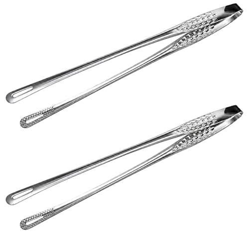 Korean BBQ Tongs 11 Inch 304 Stainless Steel Cooking Tweezers 2 Pcs