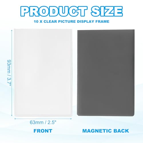 PATIKIL 2x3 Fridge Magnetic Frame, 10Pcs Mini Picture Frames Photo Frame Instant Film Small Picture Holder for Fujifilm Refrigerator, White - color: White