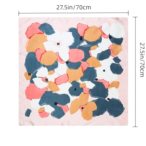 Silk Like Square Scarf for Women Men 27.5" - color: Pastel Pink