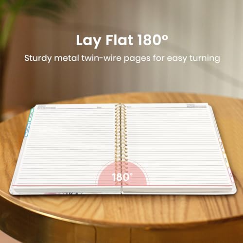 Taja Cute Large Spiral Lined Notebook for Work with 5 Removable Dividers - color: K-Painted Bloom
