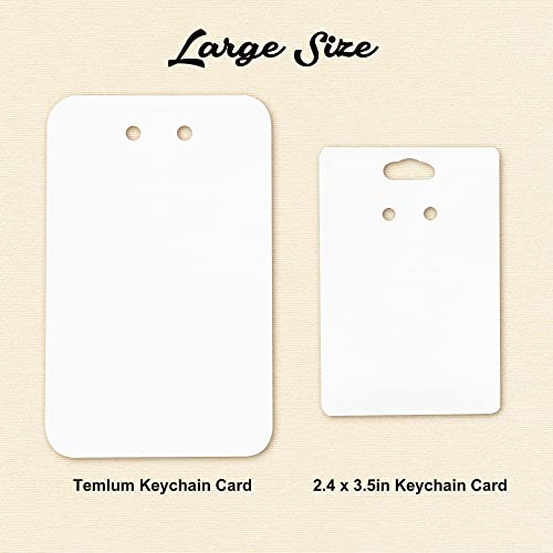 Temlum 3''x4.7'' Keychain Display Cards with Self-Sealing Bags, White 100p - color: White