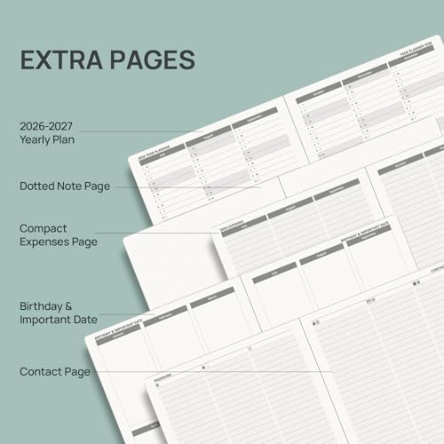 POPRUN Planner 2026-2027, Large-8.5" x 10.5", Academic Weekly Planner - color: Black, size: Large-8.5" x 10.5", style: Academic Year 2026-2027