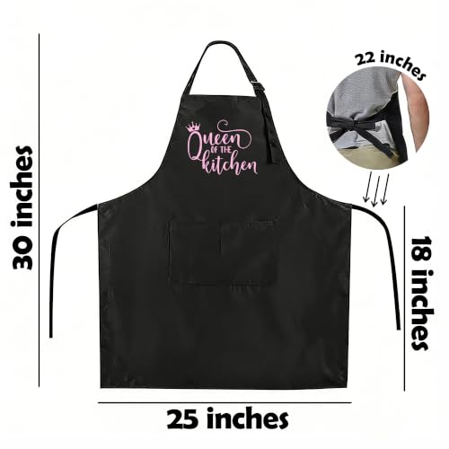 Funny Apron for Men Women,Humorous Kitchen Apron- Grilling Cooking BBQ Accessories, Gift for Dad Husband - color: Queen of the Kitchen