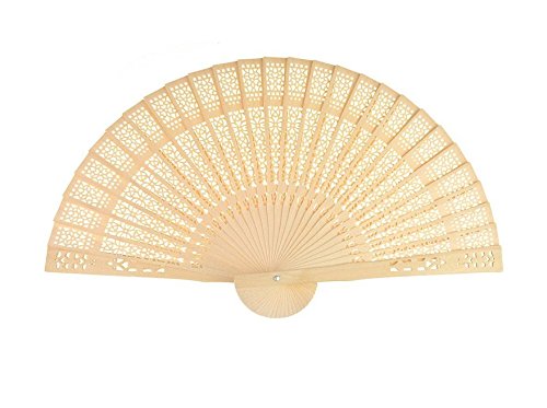 Sandalwood Hand Fans Set of 50 Folding Wedding Favor Gifts abanicos - color: Generic-50pcs