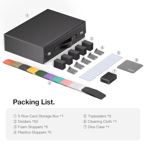 Trading Card Storage Box 3900+ with Handle, Black - color: Black, size: 3900+ with Handle & Metal Latch