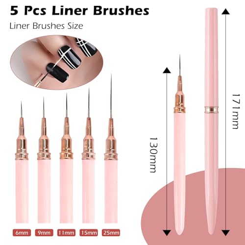 Nail Art Tools Set（100PCS）, 5 Pcs Professional Nail Art Detail Brushes,Dual End Silicone Nail Dotting Sculpture Pen, Nail Sponges with Grabbing Pen,Mixing Palette Pen Holder - color: White-100Pcs